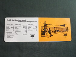 Kártyanaptár,Dél Dunántúli Tüzép,Pécs Fészek áruházak,Szigetvár,Siklós,Sásd,Barcs,Paks,1983,  (1)