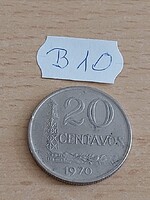 BRAZÍLIA BRASIL 20 CENTAVOS 1970 Réz-nikkel  B10