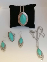 Új! Türkiz - Ezüstözött   Ékszer Bizsu Csomag! (1)