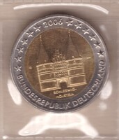 Németország 2 euró, 2006 - A Lübeck-i Erődkapu, Schleswig-Holstein, G - Emlékérme