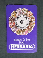 Kártyanaptár,Herbária gyógynövény forgalmi vállalat, Budapest,1983,  (1)