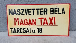Régi festett fém reklámtábla