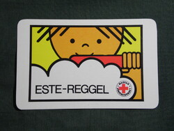 Kártyanaptár,Magyar Vöröskereszt,edészségmegelőzés,grafikai,moss fogat,1984,  (1)