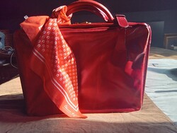 Etienne Aigner Red Leather Suitcase