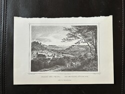 Brassó dél felől - Hunfalvy - Rohbock acélmetszet, reprint, Erdély, Románia