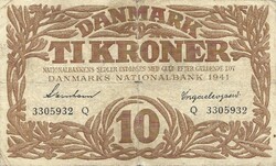 10 kroner korona 1941 Dánia