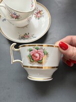 Csodás antik kézzel festett Spode csontporcelán rózsás csésze