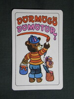 Kártyanaptár,Dörmögő Dömötör ifjúsági újság magazin,grafika,medve,1984,  (1)