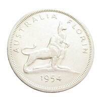 Ausztrália,1 florin 1954 VF+ ezüst 11.31g500