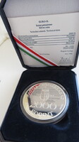 1997. évi 2.000 Forint tükörveret UNC. Integráció az Európai Unióba, 925/1000 Ag