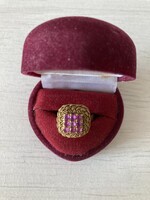18K (750) olasz arany gyűrű rubin kövekkel 5,3 g