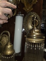 Art deco üveg csöves falilámpa