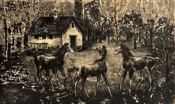 Bordás Ferenc (1911-1982) Csikók a tanyán /számlát adunk hozzá/