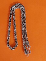 Csodás 925-ös sterling tömör ezüst király lánc különleges ötvös kidolgozassal 48cm 5mm széles  64gra