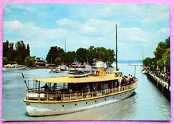 Siófok - Csónakkikötő , MAHART sétahajó - 1971
