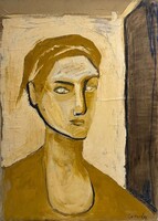 Cornides Ágnes: Önarckép, 2006 - modern, művészi portré (91 x 65 cm) /számlát adunk hozzá/
