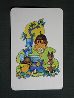 Kártyanaptár,Megyei Köjál,egészségmegelőzés,moss kezet,grafikai,reklám figura Makk Marci,1984,  (1)