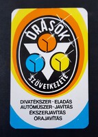 Órások szövetkezete kártyanaptár 1980