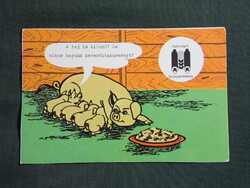 Kártyanaptár,Törökszentmiklós,gabona malomipari vállalat,állateledel,táp,grafikai,malac,1984,  (1)