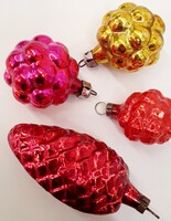 Karácsonyfadísz 3 gyümölcs + 1 toboz