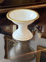 ARANY DÍSZÍTÉSŰ, ELEGÁNS FEHÉR, EPIAG ROYAL, CSEHSZLOVÁK PORCELÁN, EMPÍR STÍLUSÚ SÓTARTÓ TÁLKA 6.4 C