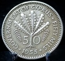 Ciprus 50 Mils, 1955 E01D1