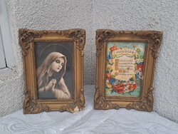 2 db kis kép házi áldás és Szűz Mária