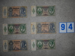 10,20 pengő 6db 94.