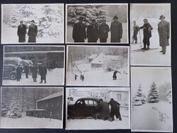 Régi fotók Galyatető 1955 téli jelenetek – síelők, autó a hóban, Mátra