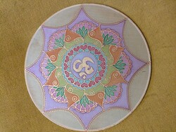Kézzel festett selyem MANDALA. hernyóselyem Mandala
