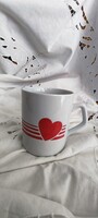Retró,  Zsolnay bögre a végtelen szeretet jelképével, piros szívecskével 44.