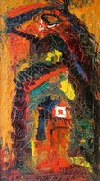 Imreh Tibor (1952-2010) : Musztáng, 1970, A Művész a Vajda Lajos Stúdió tagja, ritka, korai munka!