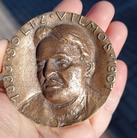 Soltz Vilmos bronz emlékérem / plakett - OMBKE 1967 - Ritka!