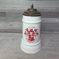 Beck's German beer mug with lid
