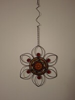 Tiffany stílusú üveg Mandala ablakdísz, fali dísz