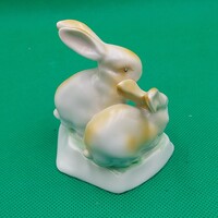 Hollóházi  porcelán  Nyuszik, nyúl figura