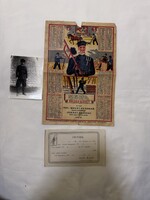 1948-as kéményseprő falinaptár + eredeti jegyzék + fotó – komplett vintage gyűjtői csomag