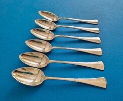 Set of 6 Silver Teaspoons in English Style