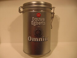 Nosztalgia Douwe Egberts Omnia csatos kávés fém doboz