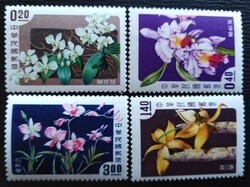 KS42 / Kína - Tajvan 1958 Orchideák bélyegsor postatiszta