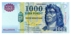 1000 Forint Bankjegy Millennium 2000 DA UNC