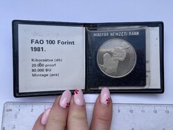 -AX190- Régi 100 Forintos FAO Emlékérem ENSZ 1981.