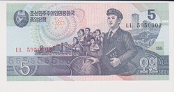 Észak-Korea 5 Won 1998  UNC