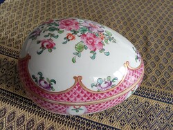 Francia Samson Paris porcelán tojás alakú bonbonier az 1800 évek közepéről, gyűjtői darab!