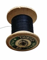 Ritkaság: Antik Thiriez "6 Fils Câblés" Fa Spulnis Cérna (Lille, France)
