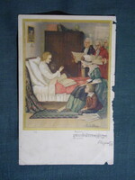 Képeslap,híres emberek,Pauli Ebner festmény,Wolfgang Amadeus Mozart zeneszerző,1930-