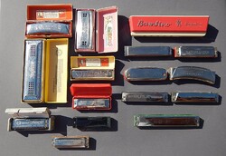 Szájharmónika 16.db Unsere Lieblinge,Seydel Bergzauber,The Echo Harp,Hohner,Alpen Echo,Hering stb