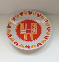 Zsolnay Pécs falitányér, látványos madár motívummal, 24,5 cm – dekor darab