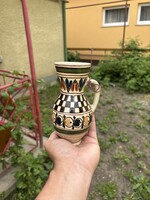 16 cm magas  kerámia  bokály Korondi dísz falusi paraszti hagyaték falusi köcsög