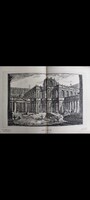Giovanni Battista Piranesi – monumentális építészeti látkép (1879) – dupla méretű antik grafika